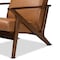 Baxton Studio Bianca Mid-Century Modern Wood and Tan Faux Leather 2-Piece Lounge chair and Ottoman Set 190-11392-11484-ZORO - alternate 7